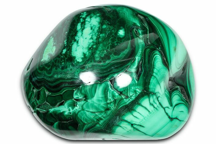 Flowery Polished Malachite Specimen - DR Congo #360905